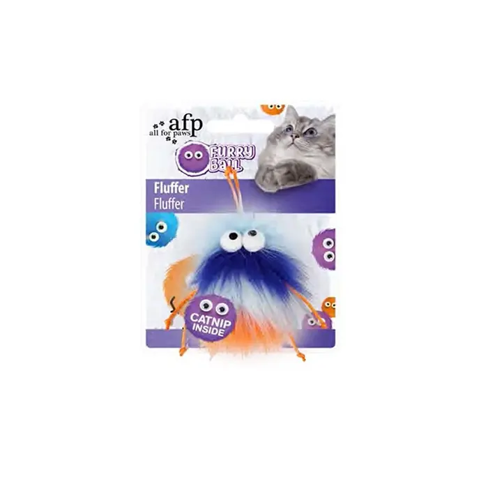 AFP Furry Ball-Fluffer Catnipli - Turuncu Kedi Oyuncağı 15x8x3,5 cm