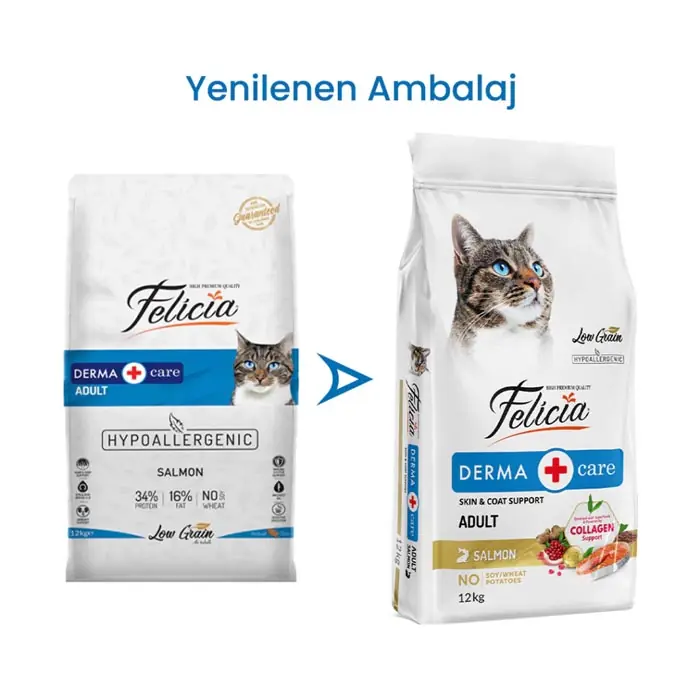 Felicia Az Tahıllı Yetişkin Somonlu HypoAllergenic Kedi Maması 12 Kg